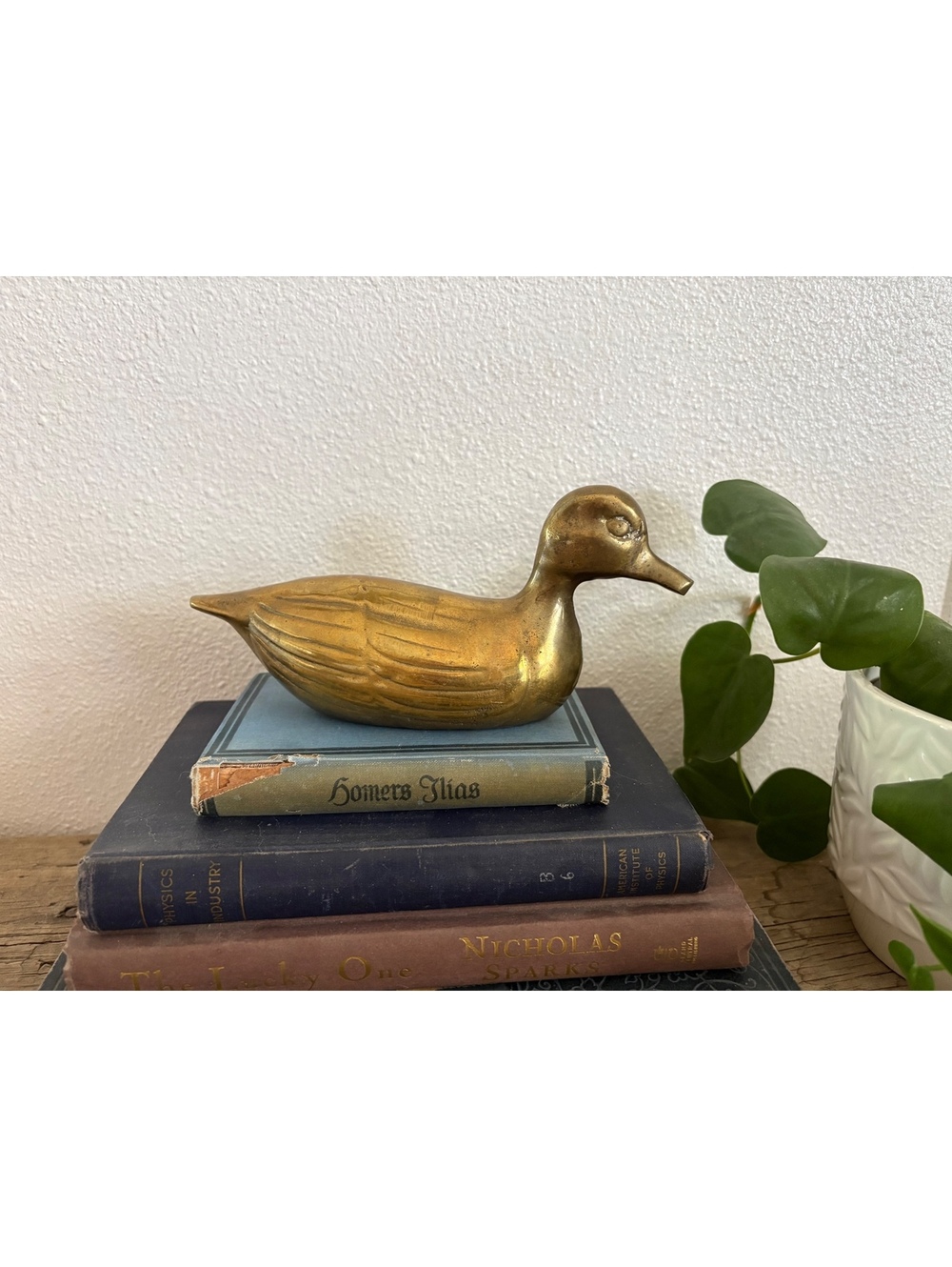 Beautiful vintage solid brass duck figurine